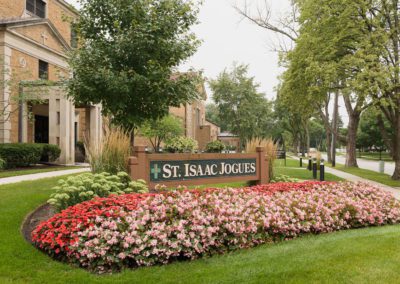 Picture of St. Isaac Jogues garden signage